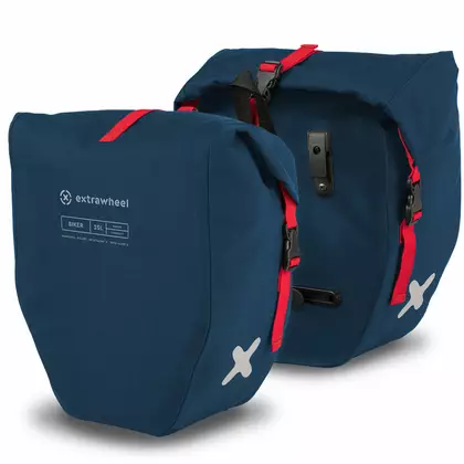 EXTRAWHEEL RIDER PREMIUM CORDURA taška na bicykel na nosič batožiny, modrá 2x25L