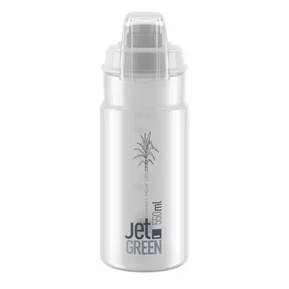 Elite cyklistická fľaša na vodu Bottle Jet 550ml priehľadná mliečna, sivé logo EL0201105
