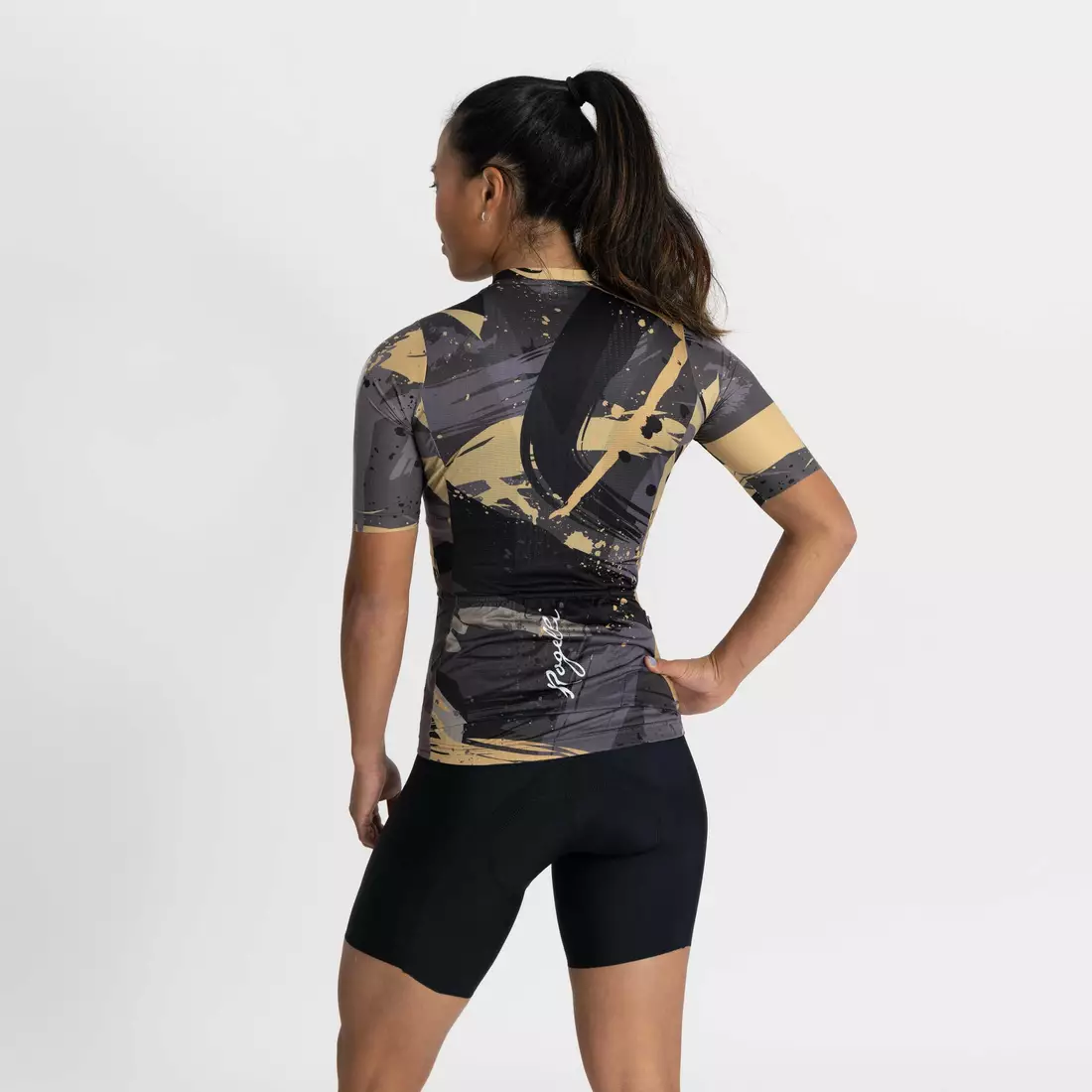 ROGELLI FLAIR dámsky cyklistický dres čierne zlato