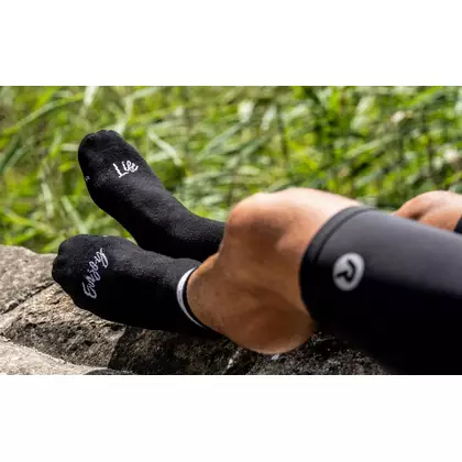 Cyklistické ponožky Rogelli CASUAL STRIPE čierne