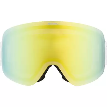 Lyžiarske/snowboardové okuliare ALPINA PENKEN BIELE MATNÉ sklo GOLD MIRROR S3