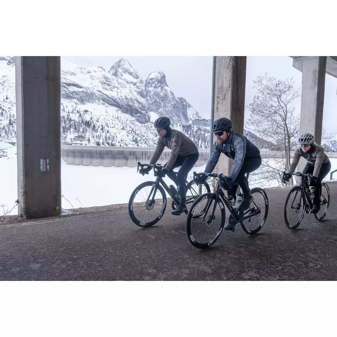 Cyklistická bunda Rogelli, zimná FREEZE, šedá