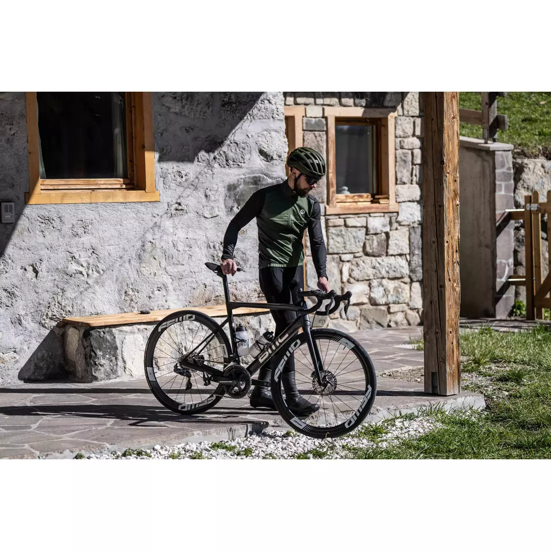 Cyklistická bunda Rogelli, zimná MONO zelená