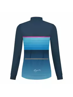Dámska zimná cyklistická bunda Rogelli z membrány IMPRESS II modrej a ružovej farby