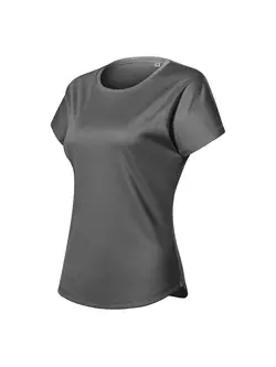 MALFINI CHANCE GRS Športové dámske tričko, krátky rukáv, mikrovlákno z recyklovaného materiálu, čierna melírovaná 811M112
