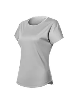 MALFINI CHANCE GRS Športové dámske tričko, krátky rukáv, mikrovlákno z recyklovaného materiálu, strieborná melírovaná 811M312