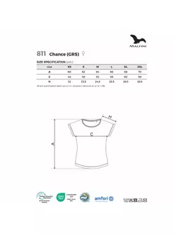 MALFINI CHANCE GRS Športové dámske tričko, krátky rukáv, mikrovlákno z recyklovaného materiálu, strieborná melírovaná 811M312