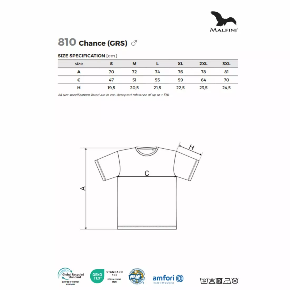 MALFINI CHANCE GRS Športové pánske tričko, krátky rukáv, mikrovlákno z recyklovaného materiálu, strieborná melírovaná 810M313