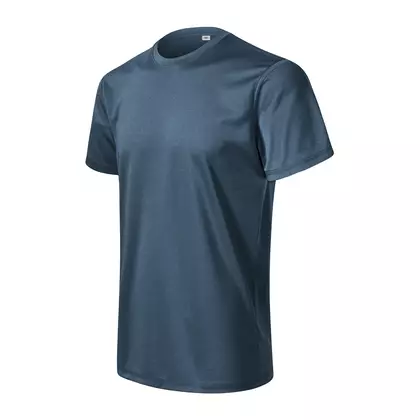 MALFINI CHANCE GRS Športové pánske tričko, krátky rukáv, mikrovlákno z recyklovaného materiálu, tmavě džínová melírovaná 810M213