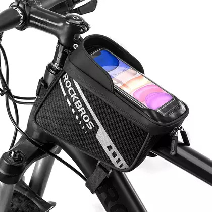 Rockbros cyklistická taška na hornú rúru s vreckom na smartfón, čierna 033BK
