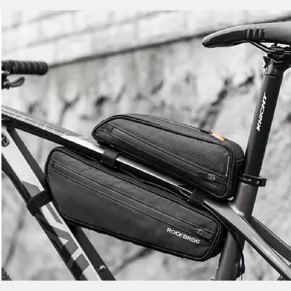 Rockbros Dvojdielna taška na rám bicykla, čierna 043