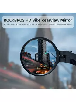 Rockbros zrkadlo na bicykel so svorkou na riadidlá, pravá, čierna 26210001004
