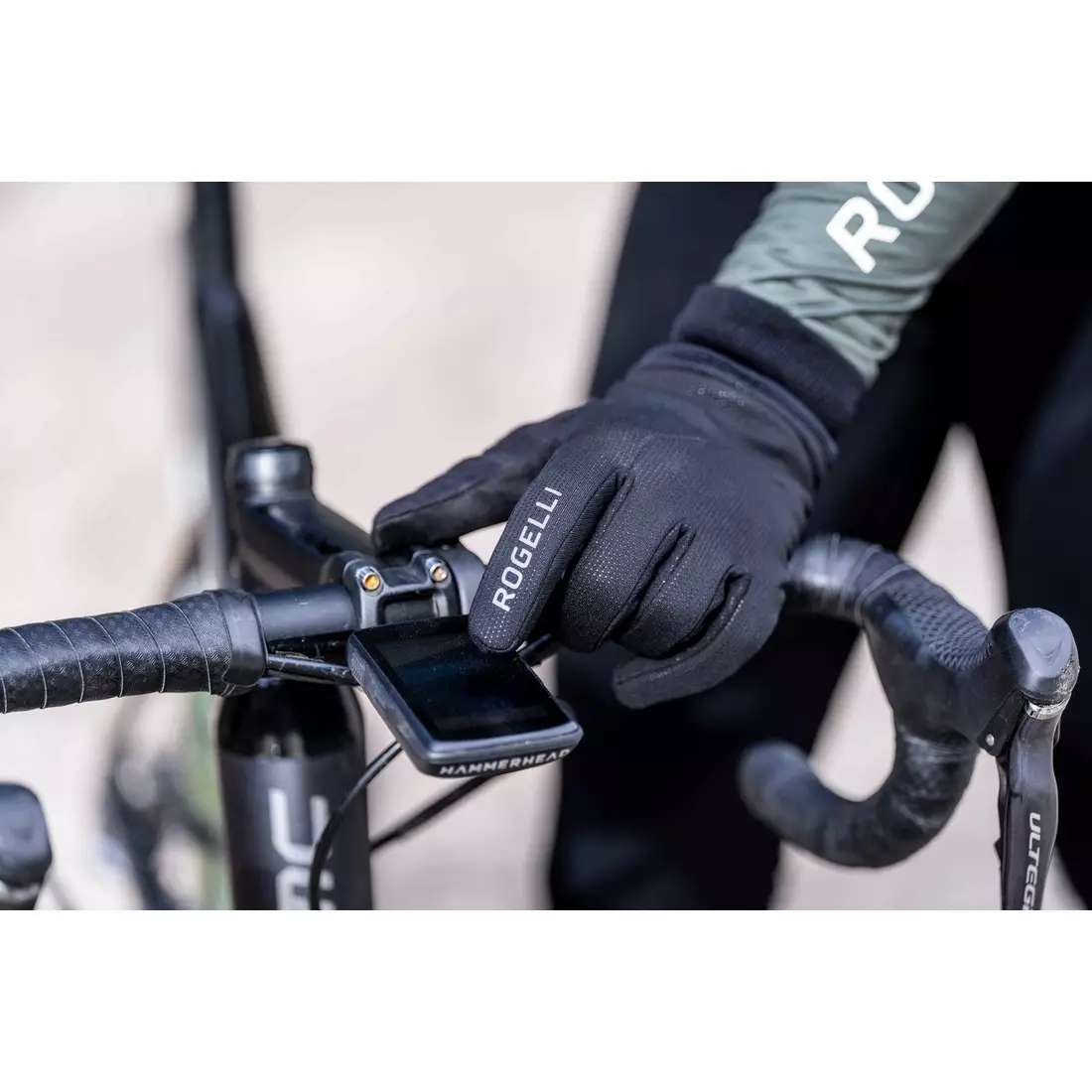 Rogelli NIMBUS zimné cyklistické rukavice, čierne