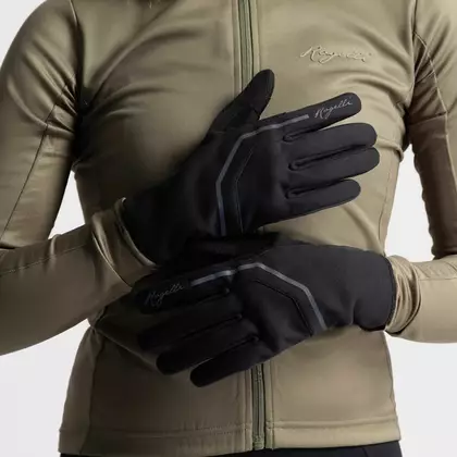 Dámske zimné cyklistické rukavice Rogelli APEX čiernej farby