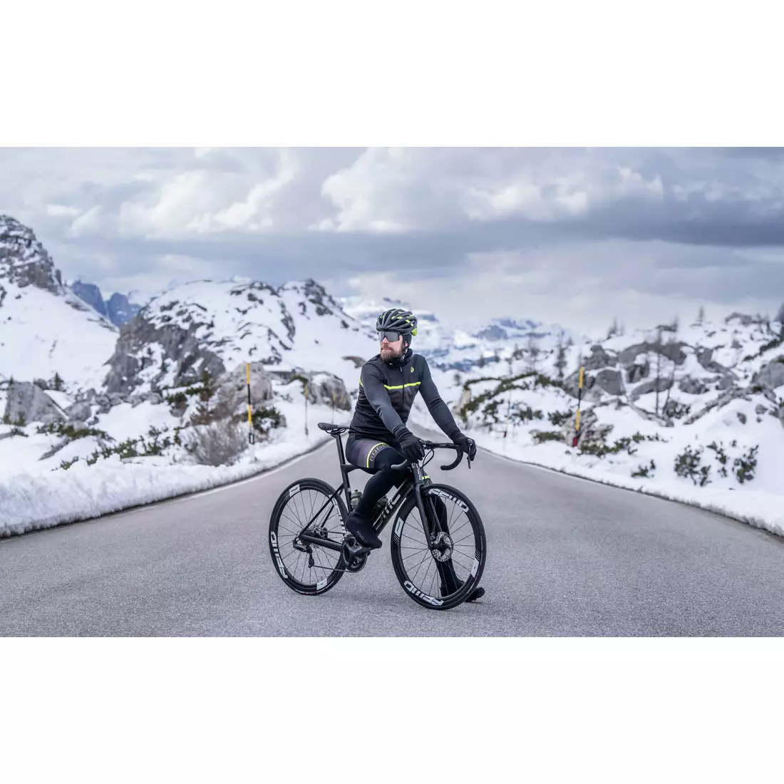 Rogelli zimná cyklistická bunda HERO II black-fluor