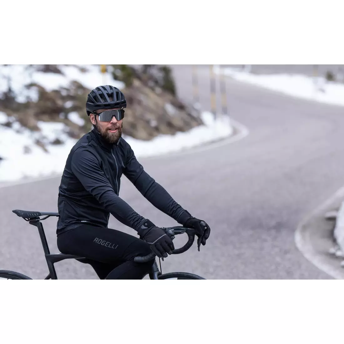 Rogelli zimné cyklistické rukavice CHRONOS čierne