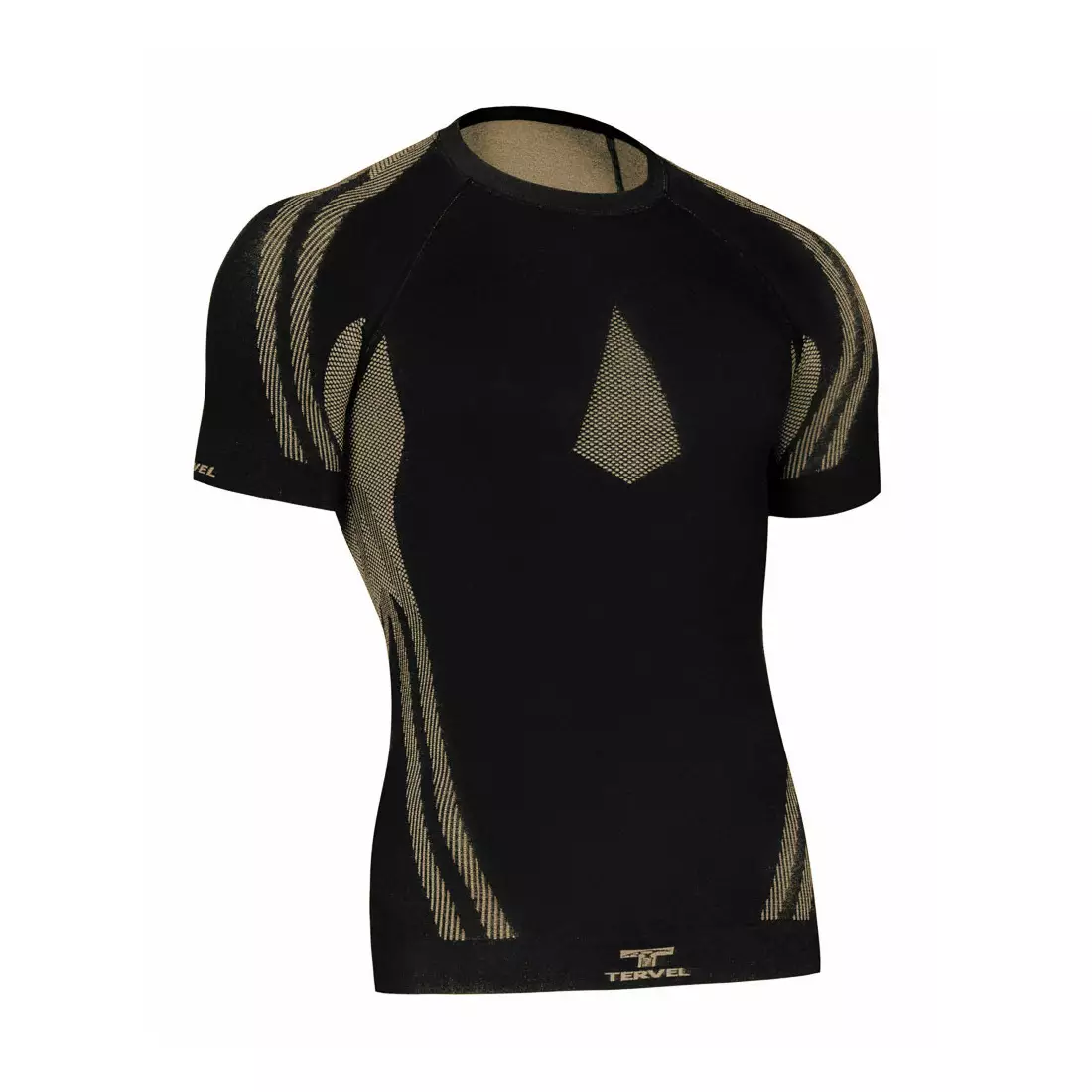 TERVEL OPTILINE LIGHT MOD-02 - pánske termo tričko s krátkym rukávom, farba: čierna a zlatá