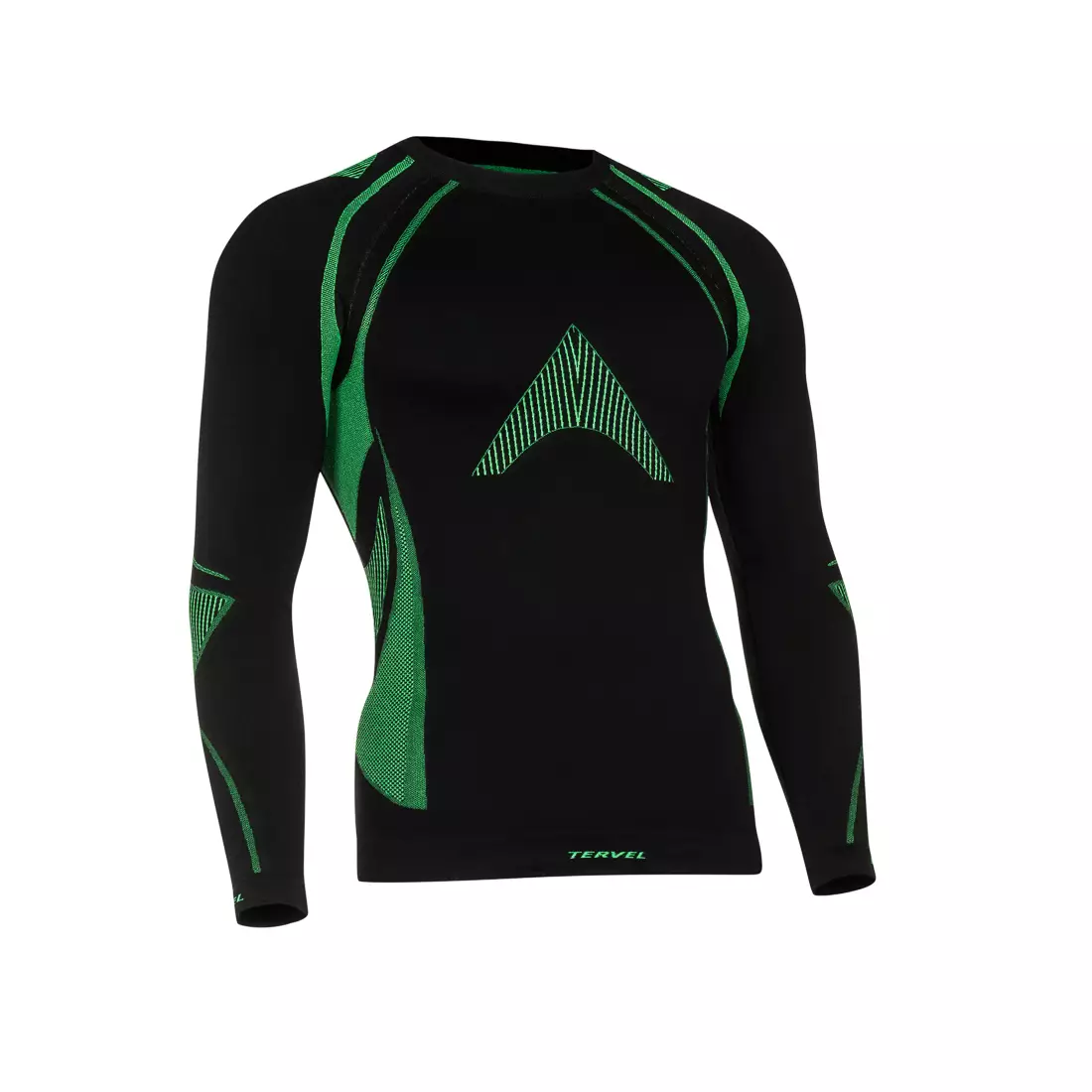 TERVEL - OPTILINE MOD-02 - pánske termo tričko s dlhým rukávom, farba: Čierno-zelená