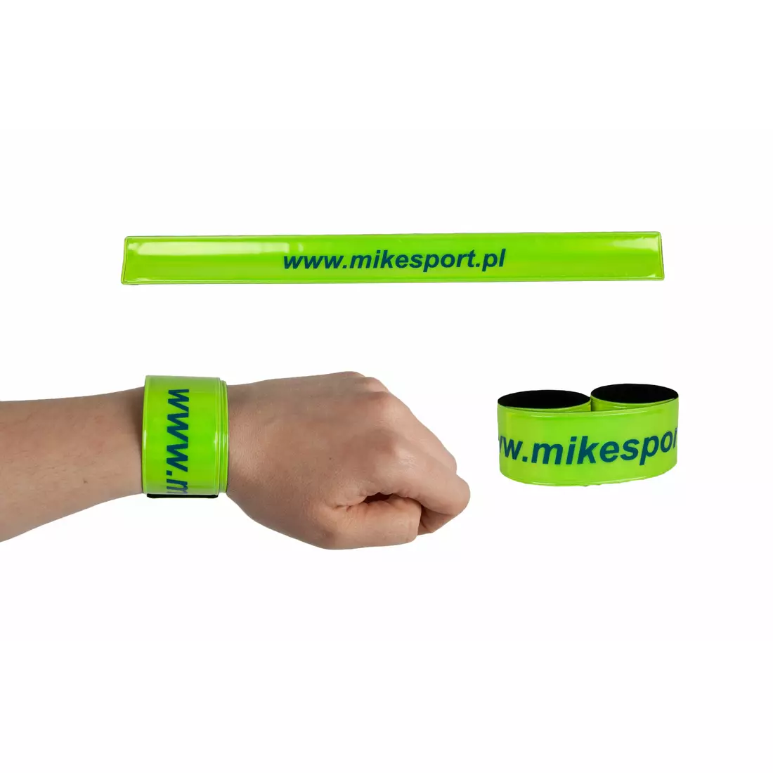 Mikesport - reflexná páska na ruku. logo - fluór