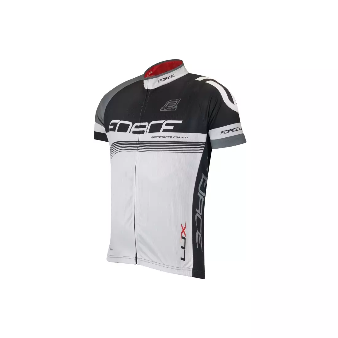 FORCE LUX pánsky cyklistický dres čierna a biela
