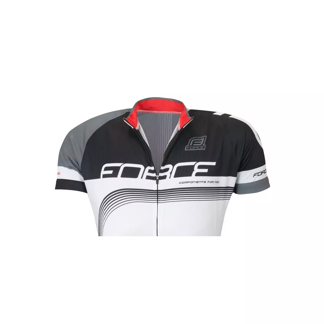FORCE LUX pánsky cyklistický dres čierna a biela