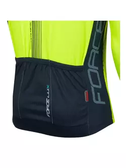 FORCE LUX pánsky cyklistický dres dlhý rukáv čierno-fluorovaný 900141
