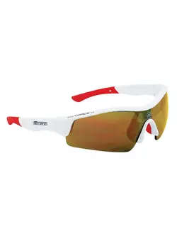 FORCE RACE Cyklistické/športové okuliare biele 90931 vymeniteľné sklá