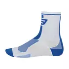 FORCE Športové ponožky LONG, biela a modrá