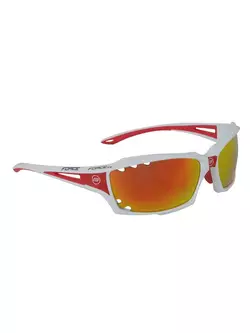 FORCE VISION Cyklistické/športové okuliare biele a červené 90971 vymeniteľné sklá