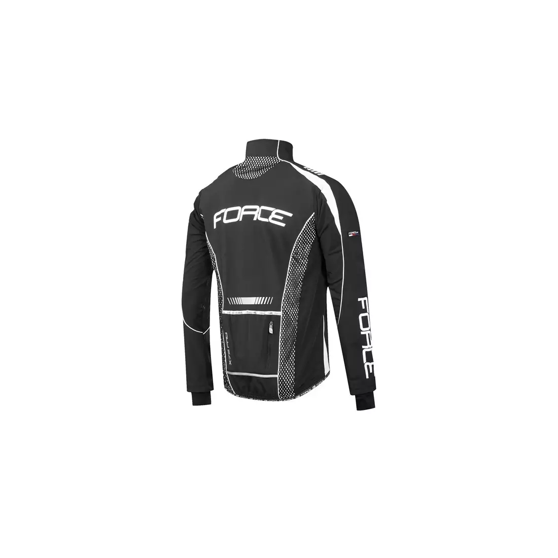 Pánska softshellová cyklistická bunda FORCE X72 PRO čierno-biela 90001