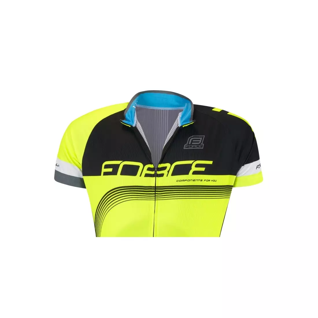 Pánsky cyklistický dres FORCE LUX 900131, farba: čierna a fluór