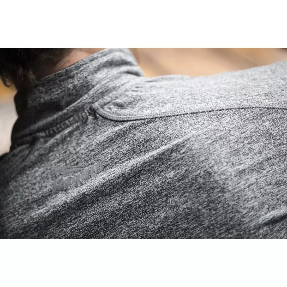 ROGELLI RUN HARTFORD 830.636 - pánske bežecké tričko s dlhým rukávom, farba: fluor šedá