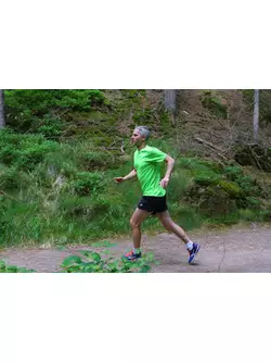 ROGELLI RUN PROMOTION pánska športová košeľa s krátkym rukávom, fluórovo zelené