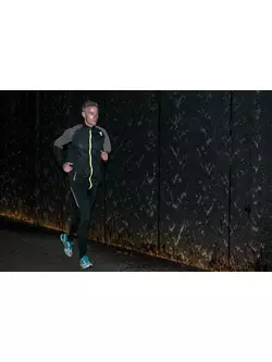 ROGELLI RUN STANTON 800.803 - pánska nepremokavá bežecká bunda, farba: čierno-fluórová