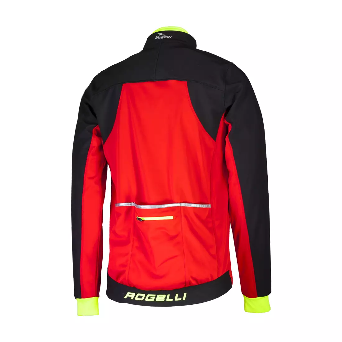 ROGELLI TRABIA zimná cyklistická bunda Softshell, čierno-červeno-fluor 003.116