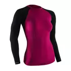 TERVEL COMFORTLINE 2002 - dámske termo tričko, dlhý rukáv, farba: ružová (karmínová)-čierna