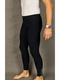 Zateplené cyklistické nohavice MikeSPORT GEXO s vložkou COMP HP bez trakov, čierno-čierne švy
