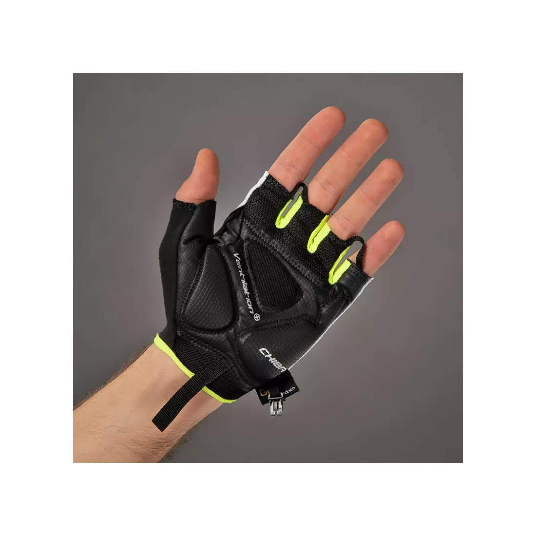 CHIBA AIR PLUS cyklistické rukavice, white-fluor 30145