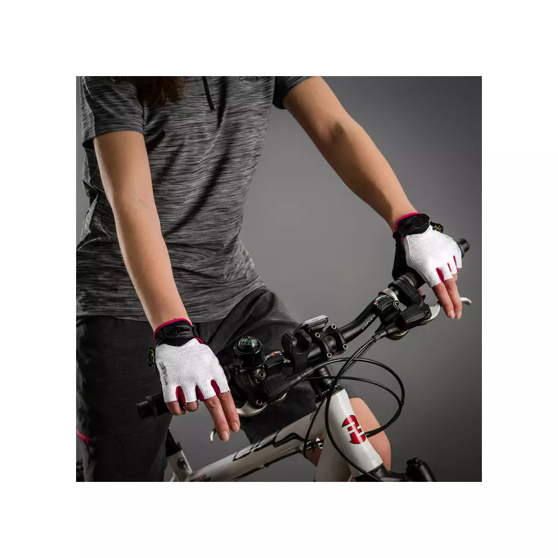 CHIBA LADY AIR PLUS dámske cyklistické rukavice, biele