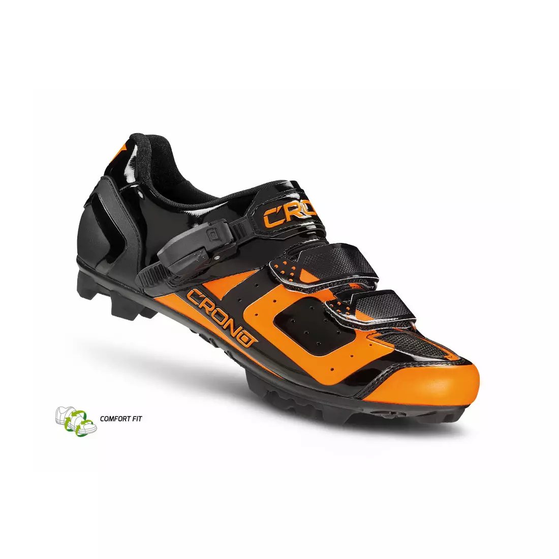 CRONO CX3 nylon - MTB cyklistická obuv, čierno-oranžová fluo