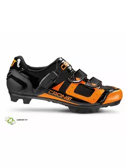 CRONO CX3 nylon - MTB cyklistická obuv, čierno-oranžová fluo