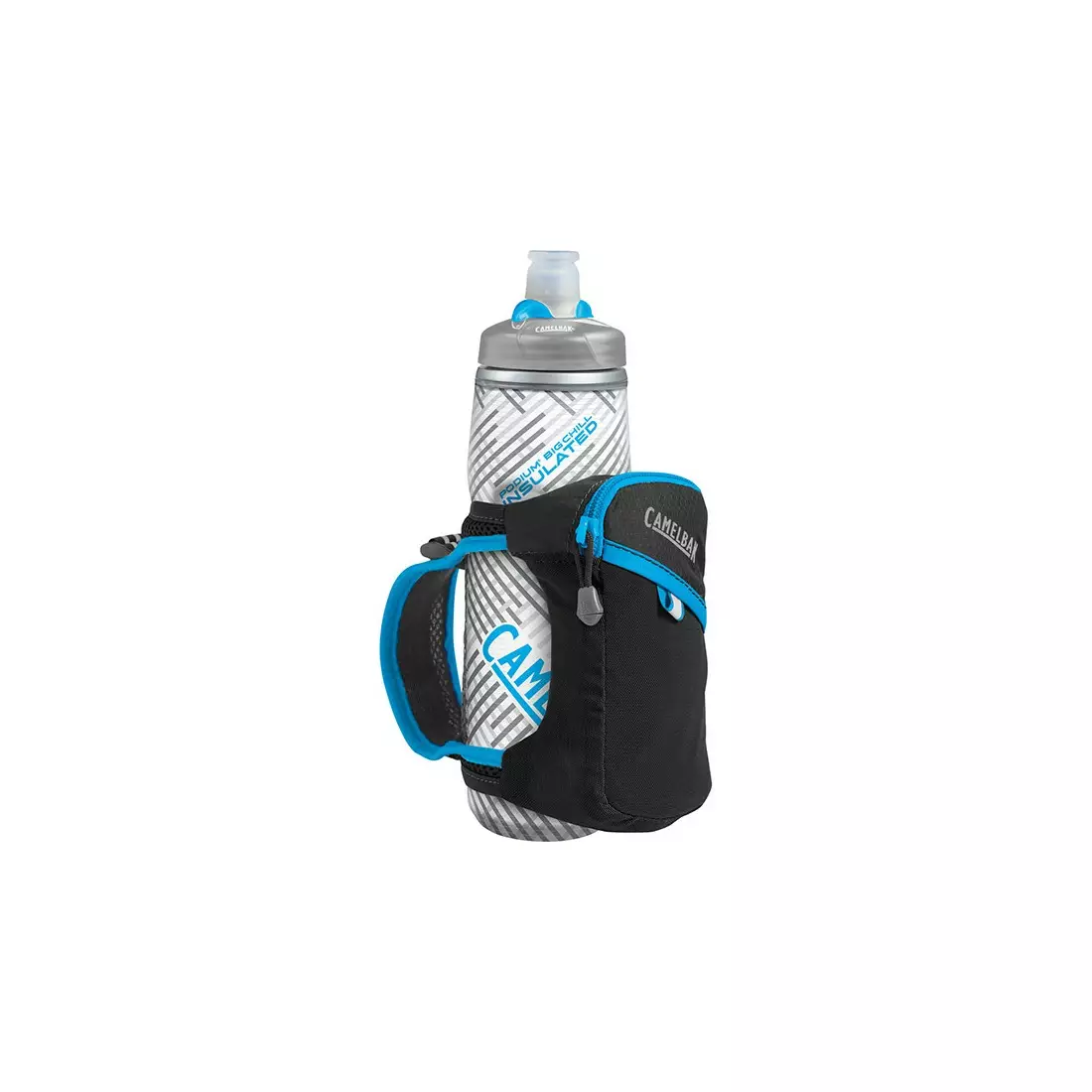 Camelbak fľaša na termálnu vodu s bežiacou rukoväťou Quick Grip Chill 620 ml Black/Atomic Blue 