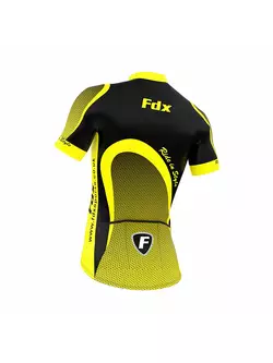 FDX 1010 letný cyklistický set dres + náprsenkové šortky čierno-žlté