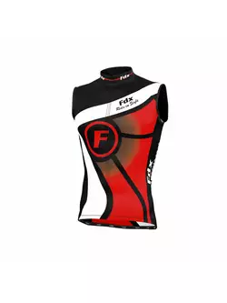 FDX 1020 pánsky cyklistický dres bez rukávov, čierny a červený