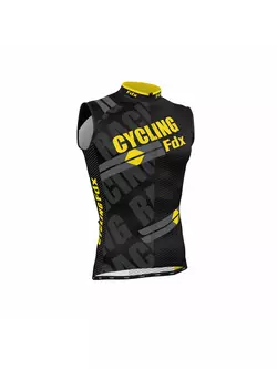 FDX 1050 pánsky cyklistický dres bez rukávov, čierny a žltý