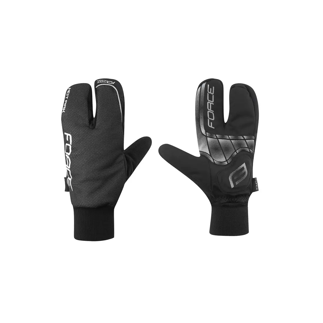 FORCE 90422 HOT RAK 3 zimné cyklistické rukavice, čierne
