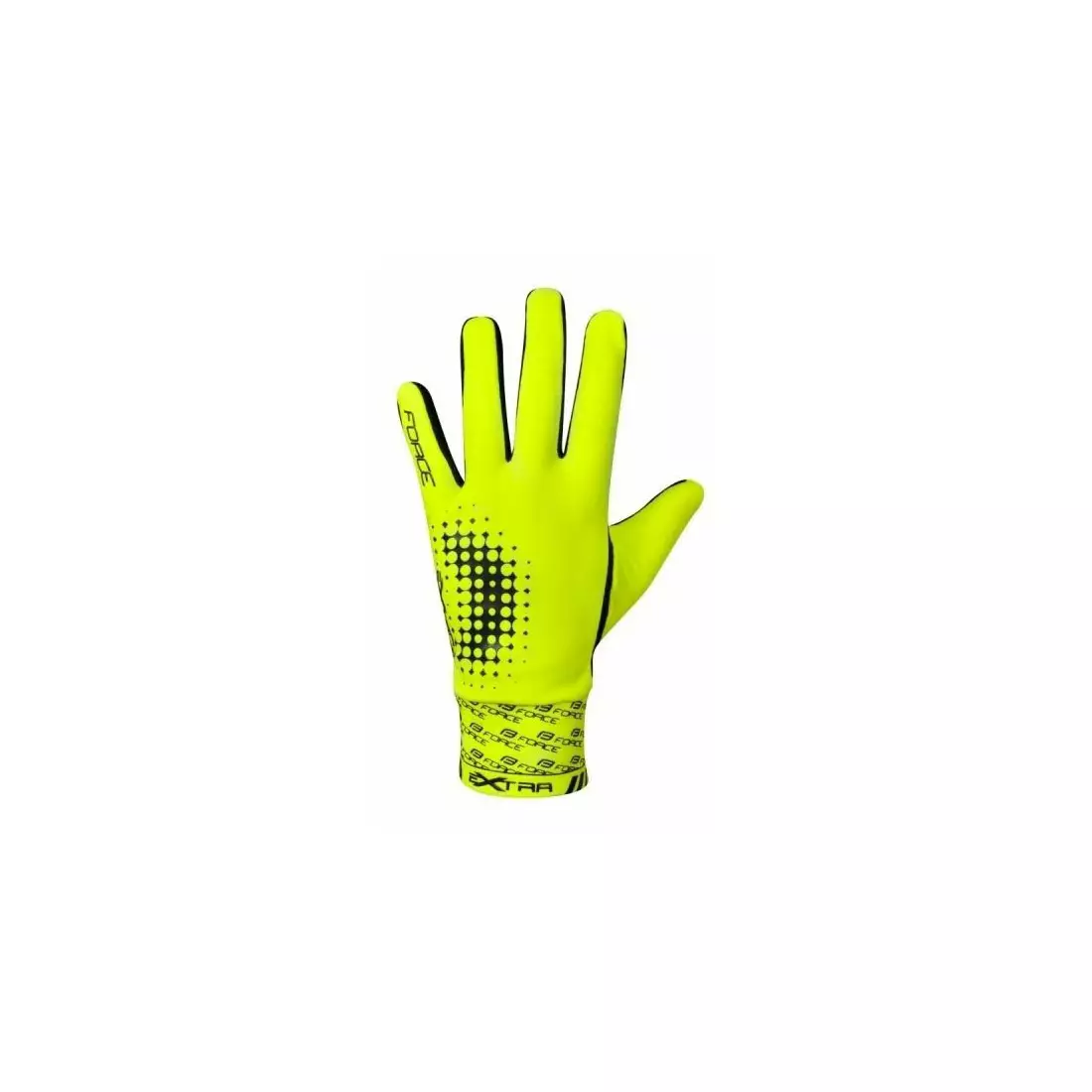 FORCE EXTRA cyklistické rukavice - izolovaná lycra - žltý fluór