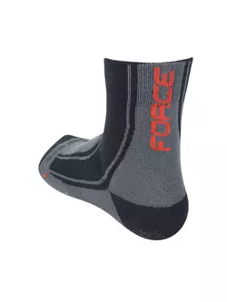 FORCE FREEZE zimné cyklistické ponožky, čierno-červené