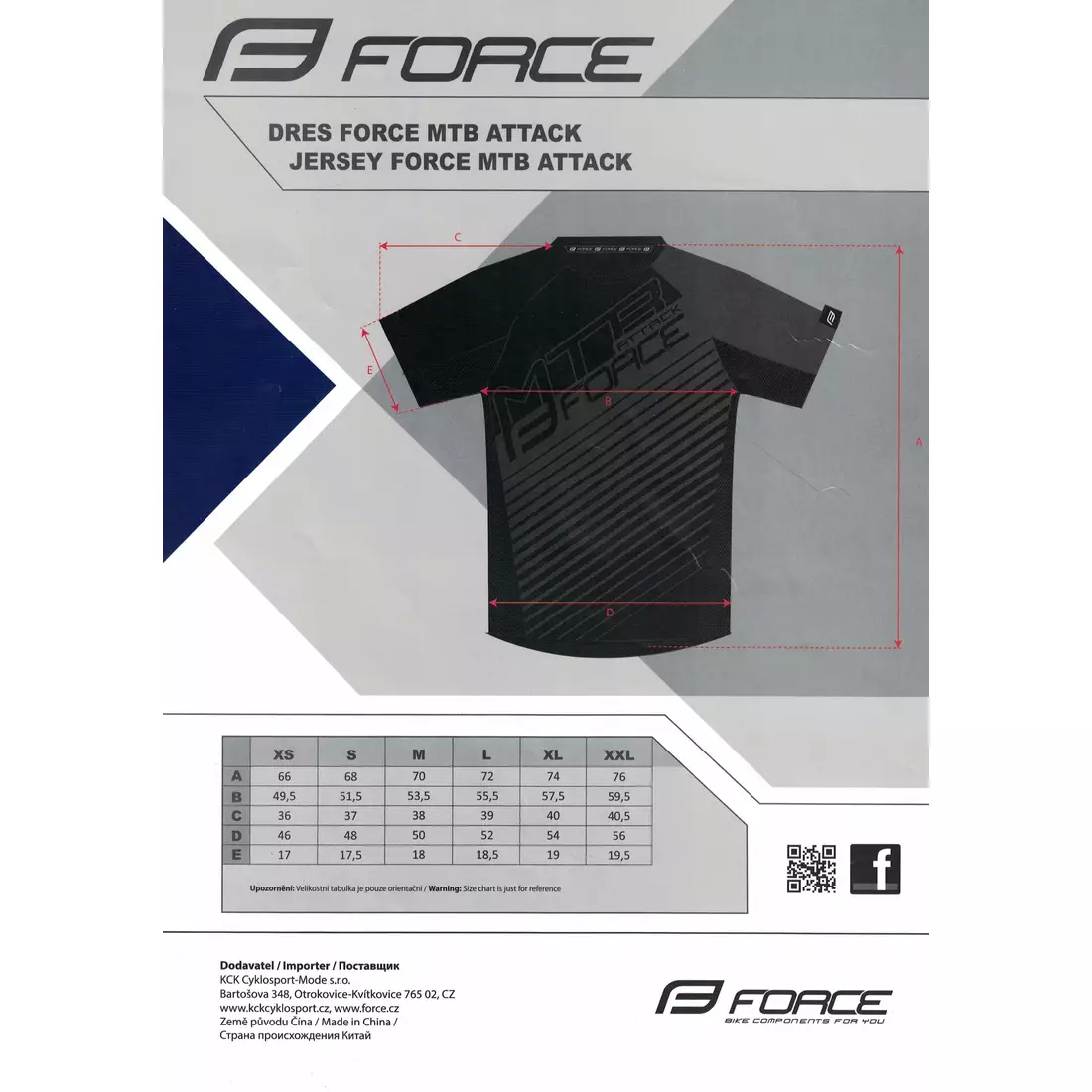 FORCE MTB ATTACK voľný MTB cyklistický dres čierno-šedý 900152