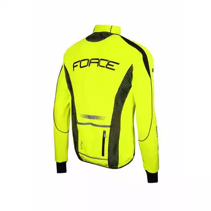 FORCE X72 PRO pánska softshellová bunda na bicykel, žltý fluór